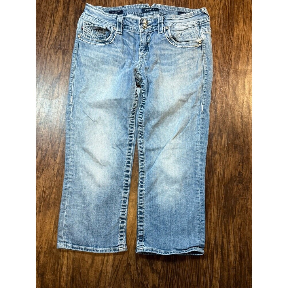 Vigoss Women’s Jean Capri 9/10 The Chelsea Light Wash - Picture 2 of 8